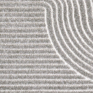HomeRoots 10' Gray and Ivory Striped Indoor Outdoor Runner Rug - Durable, Stylish, Perfect for High-Traffic Areas 704017