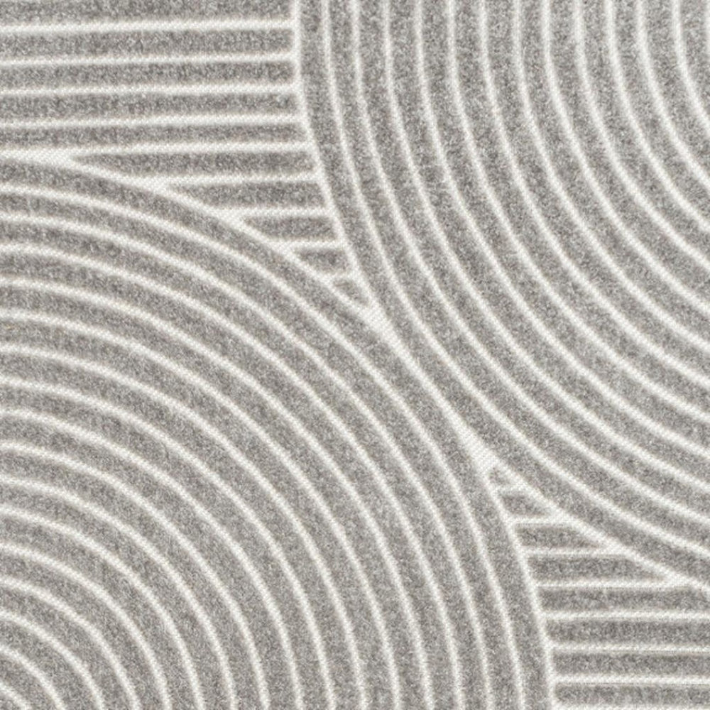 HomeRoots 6' Classic Gray and Ivory Striped Area Rug - Versatile Indoor/Outdoor Design for Every Space 704020