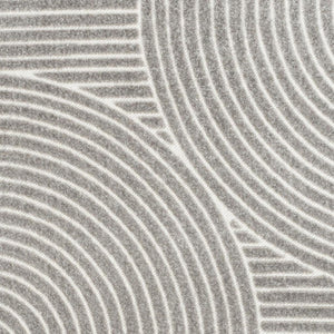 HomeRoots 6' Classic Gray and Ivory Striped Area Rug - Versatile Indoor/Outdoor Design for Every Space 704020