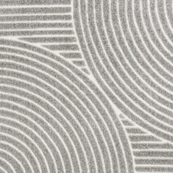 HomeRoots 6' Classic Gray and Ivory Striped Area Rug - Versatile Indoor/Outdoor Design for Every Space 704020
