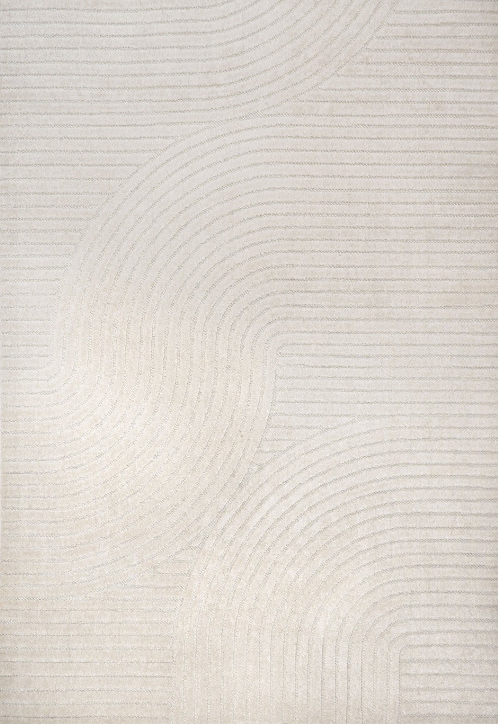 HomeRoots 12' X 18' Ivory Striped Area Rug - Stylish Indoor/Outdoor Design, Durable & Easy-Care for Any Space 704033
