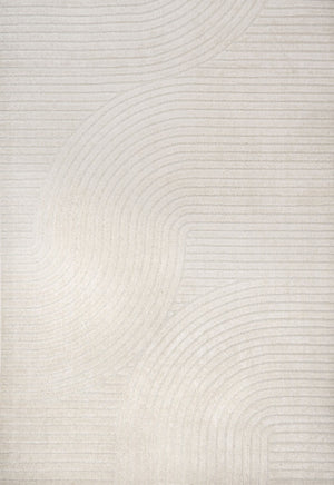 HomeRoots 12' X 18' Ivory Striped Area Rug - Stylish Indoor/Outdoor Design, Durable & Easy-Care for Any Space 704033