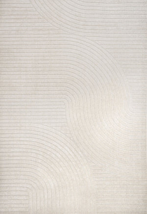 HomeRoots 6' Ivory and Cream Striped Area Rug - Versatile Indoor/Outdoor Design, Durable, Low-Maintenance Charm 704037