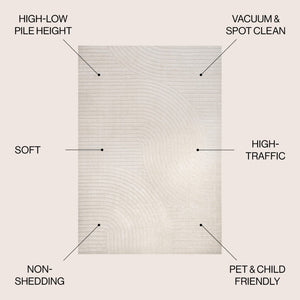 HomeRoots 6' Ivory and Cream Striped Area Rug - Versatile Indoor/Outdoor Design, Durable, Low-Maintenance Charm 704037