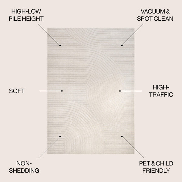 HomeRoots 6' Ivory and Cream Striped Area Rug - Versatile Indoor/Outdoor Design, Durable, Low-Maintenance Charm 704037