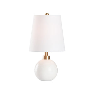 Chelsea House Orb Sculptural Matte White Table Lamp With Vertical Orb Accents, Compact Ambient Light For Modern Spaces 70404