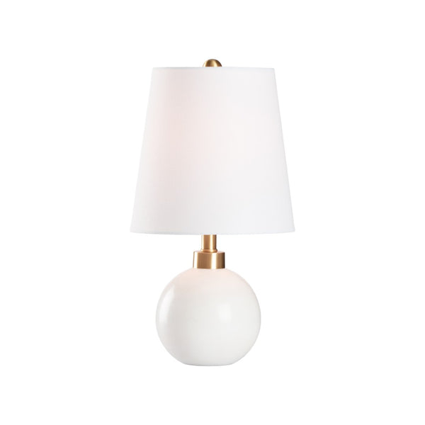 Chelsea House Orb Sculptural Matte White Table Lamp With Vertical Orb Accents, Compact Ambient Light For Modern Spaces 70404