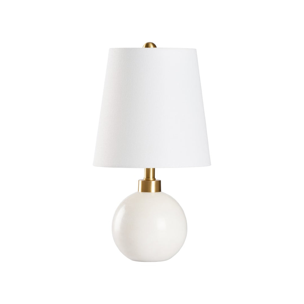 Chelsea House Orb Sculptural Matte White Table Lamp With Vertical Orb Accents, Compact Ambient Light For Modern Spaces 70404