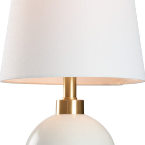 Chelsea House Orb Sculptural Matte White Table Lamp With Vertical Orb Accents, Compact Ambient Light For Modern Spaces 70404