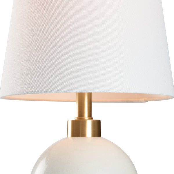 Chelsea House Orb Sculptural Matte White Table Lamp With Vertical Orb Accents, Compact Ambient Light For Modern Spaces 70404