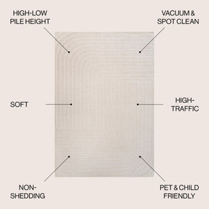HomeRoots 12' Coastal Elegance Ivory & Cream Striped Indoor-Outdoor Area Rug - Durable, Low-Maintenance Design 704050