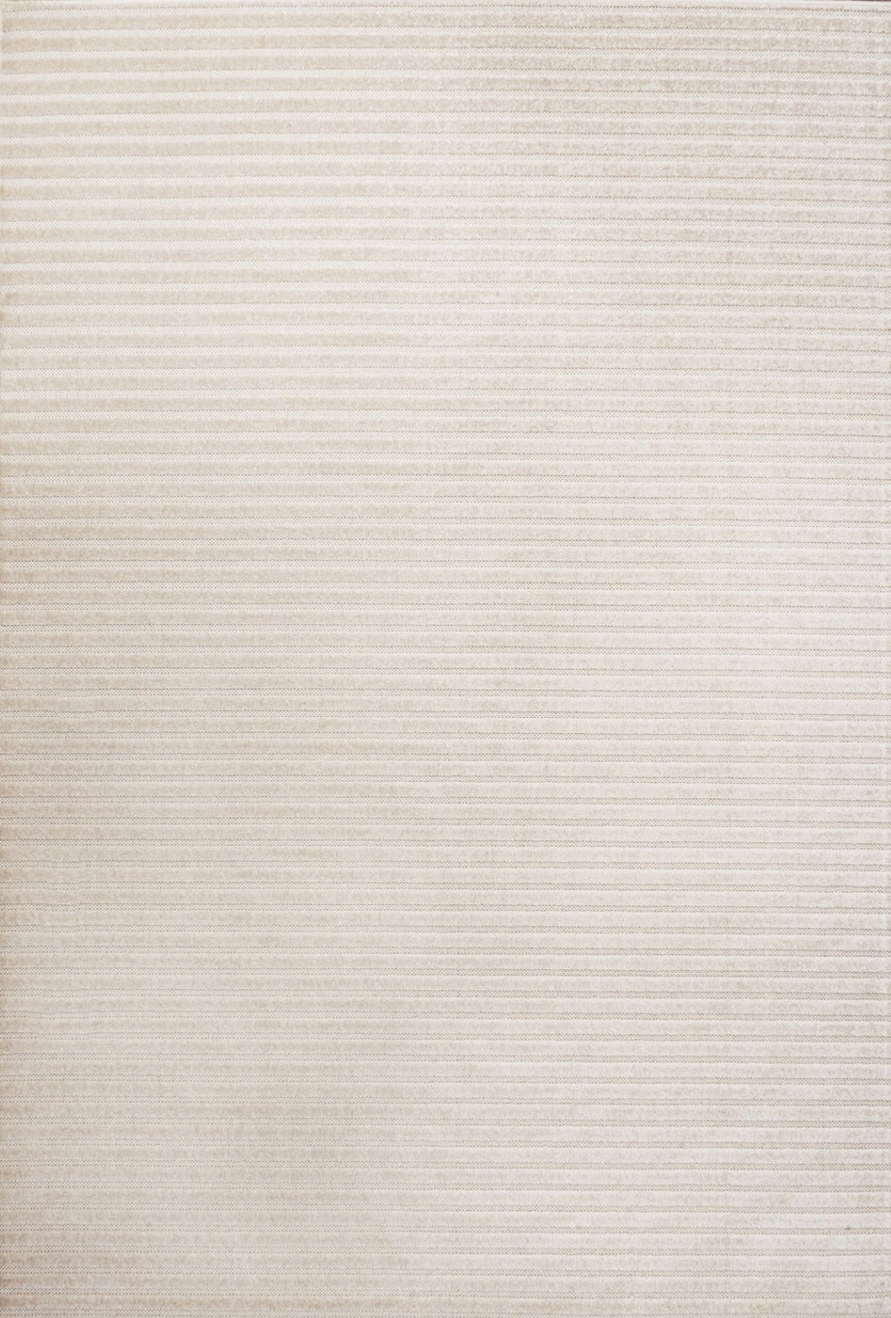 HomeRoots 12' Coastal-Inspired Ivory and Cream Striped Area Rug for Indoor/Outdoor Use – Durable & Stylish! 704066