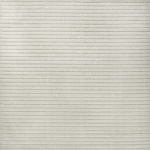 HomeRoots 5' Ivory and Cream Square Striped Area Rug – Versatile Indoor/Outdoor Decor with Modern Style & Durability 704070