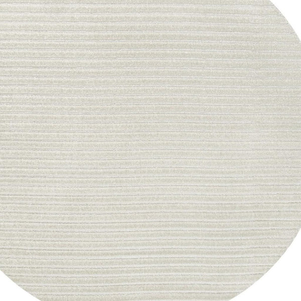 HomeRoots 6' Ivory and Cream Round Striped Area Rug - Versatile Indoor/Outdoor Design for All Spaces 704072