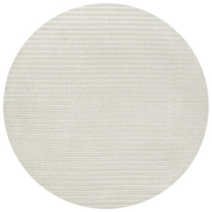 HomeRoots 7' Ivory and Cream Round Striped Area Rug - Versatile Indoor/Outdoor Design for Timeless Style & Durability 704074