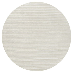 HomeRoots 7' Ivory and Cream Round Striped Area Rug - Versatile Indoor/Outdoor Design for Timeless Style & Durability 704074