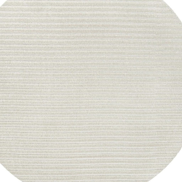 HomeRoots 8' Ivory and Cream Round Striped Area Rug - Versatile Indoor-Outdoor Design with Timeless Elegance 704076