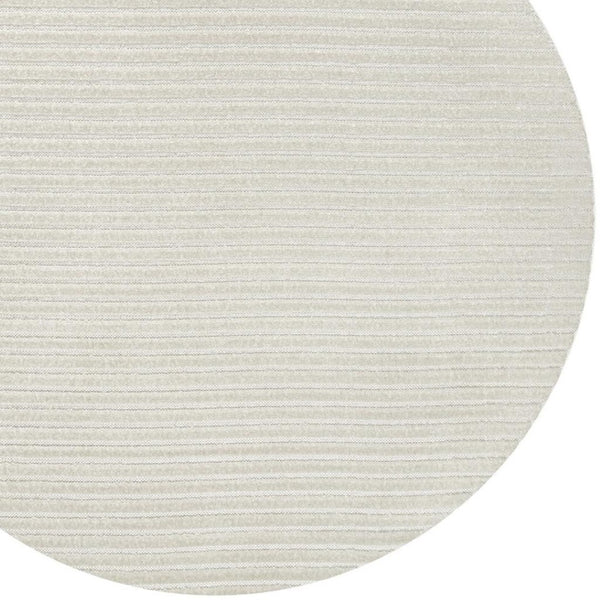 HomeRoots 9' Chic Ivory and Cream Round Striped Rug for Indoor & Outdoor Spaces - Durable, Stylish, Low-Maintenance! 704079