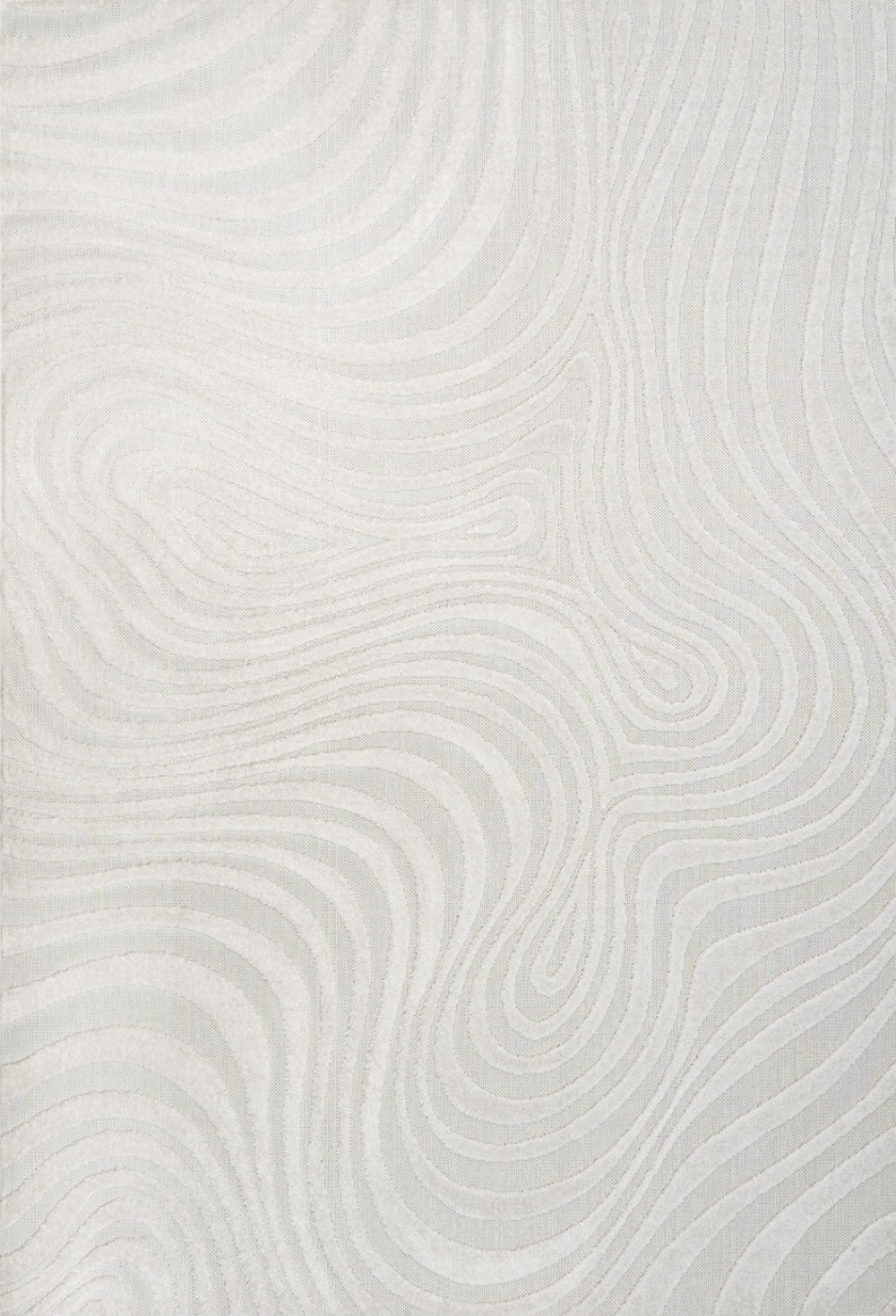 HomeRoots 10' Cream and Ivory Abstract Area Rug – Durable Indoor/Outdoor Design with Modern High-Low Texture 704082