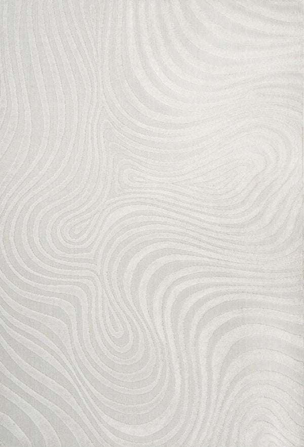 HomeRoots 12' Contemporary Cream and Ivory Abstract Area Rug - Indoor/Outdoor Durable Design for Every Space 704083