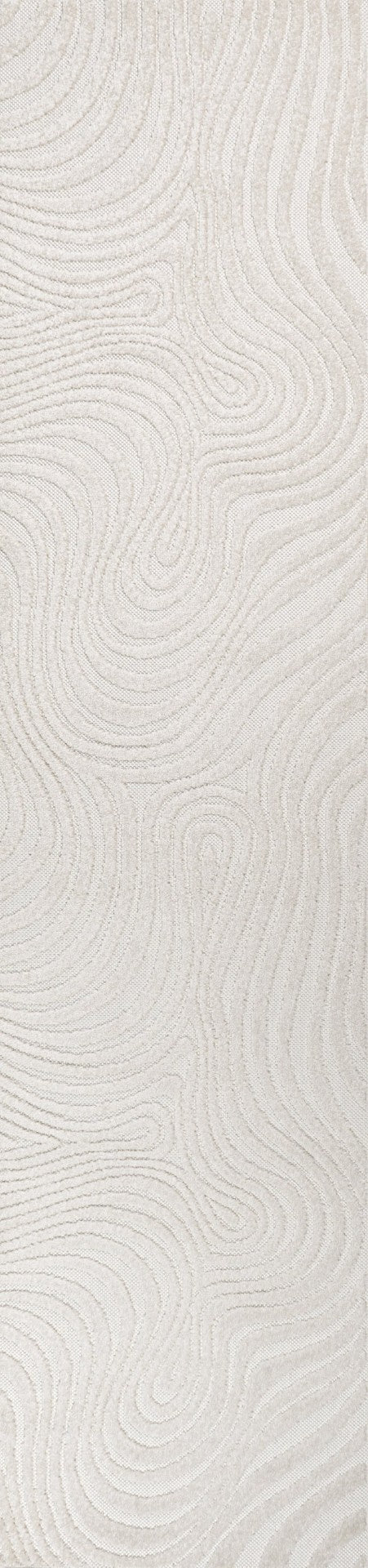 HomeRoots 10' Cream and Ivory Abstract Runner Rug - Versatile Indoor/Outdoor Rug for Hallways & Patios 704085
