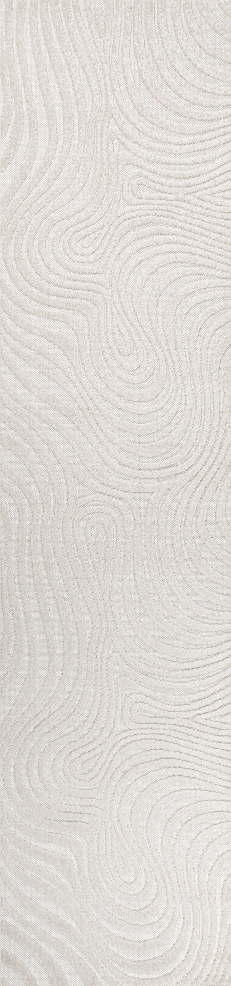 HomeRoots 10' Cream and Ivory Abstract Runner Rug - Versatile Indoor/Outdoor Rug for Hallways & Patios 704085