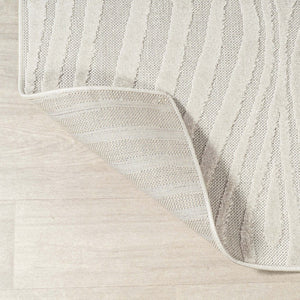 HomeRoots 5' Cream and Ivory Abstract Geometric Square Area Rug - Stylish Indoor/Outdoor Décor Choice! 704087