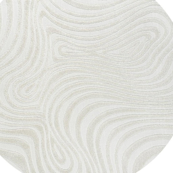 HomeRoots 6' Cream and Ivory Round Abstract Area Rug - Stylish, Durable Design for Indoor & Outdoor Spaces 704089