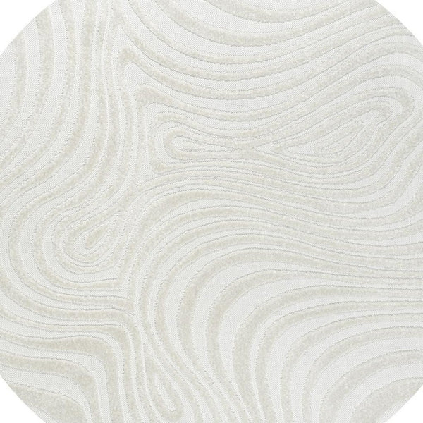 HomeRoots 8' Cream And Ivory Round Area Rug - Modern Abstract Design for Indoor-Outdoor Spaces, Durable Style 704093