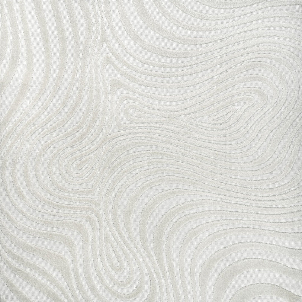 HomeRoots 8' Cream and Ivory Square Abstract Area Rug for Indoor/Outdoor Use - Modern Geometric Design, Easy Care 704094