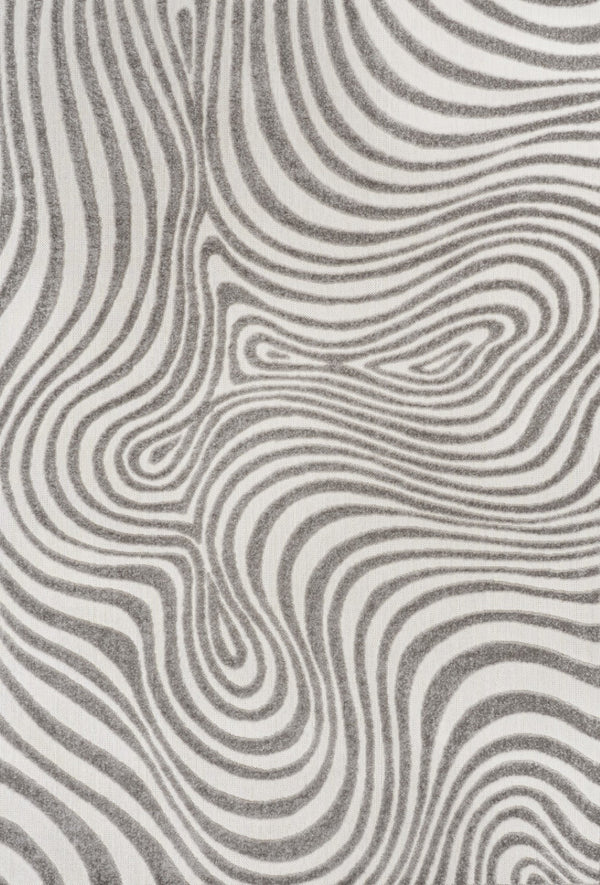 HomeRoots 10' Gray and Ivory Abstract Area Rug - Durable Indoor/Outdoor Design for Modern Spaces and Comfort 704099