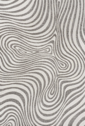 HomeRoots 12' X 18' Gray and Ivory Abstract Area Rug - Durable Indoor/Outdoor Design for Modern Spaces! 704101