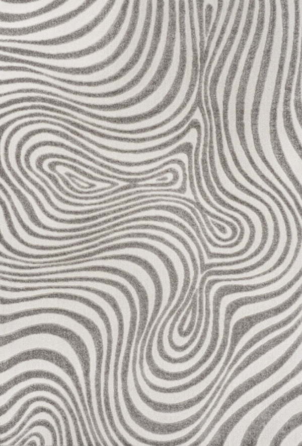 HomeRoots 12' X 18' Gray and Ivory Abstract Area Rug - Durable Indoor/Outdoor Design for Modern Spaces! 704101