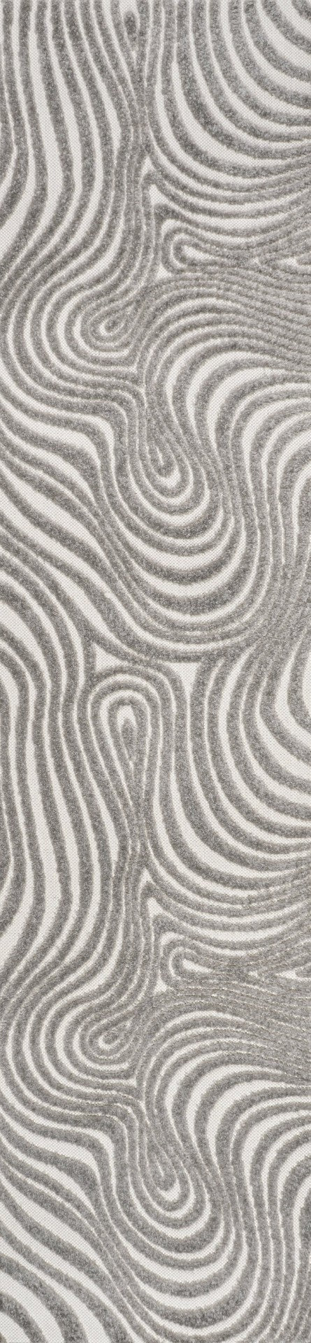 HomeRoots 10' Gray and Ivory Abstract Runner Rug - Stylish, Durable Indoor/Outdoor Pathway Accessory for Any Space 704102