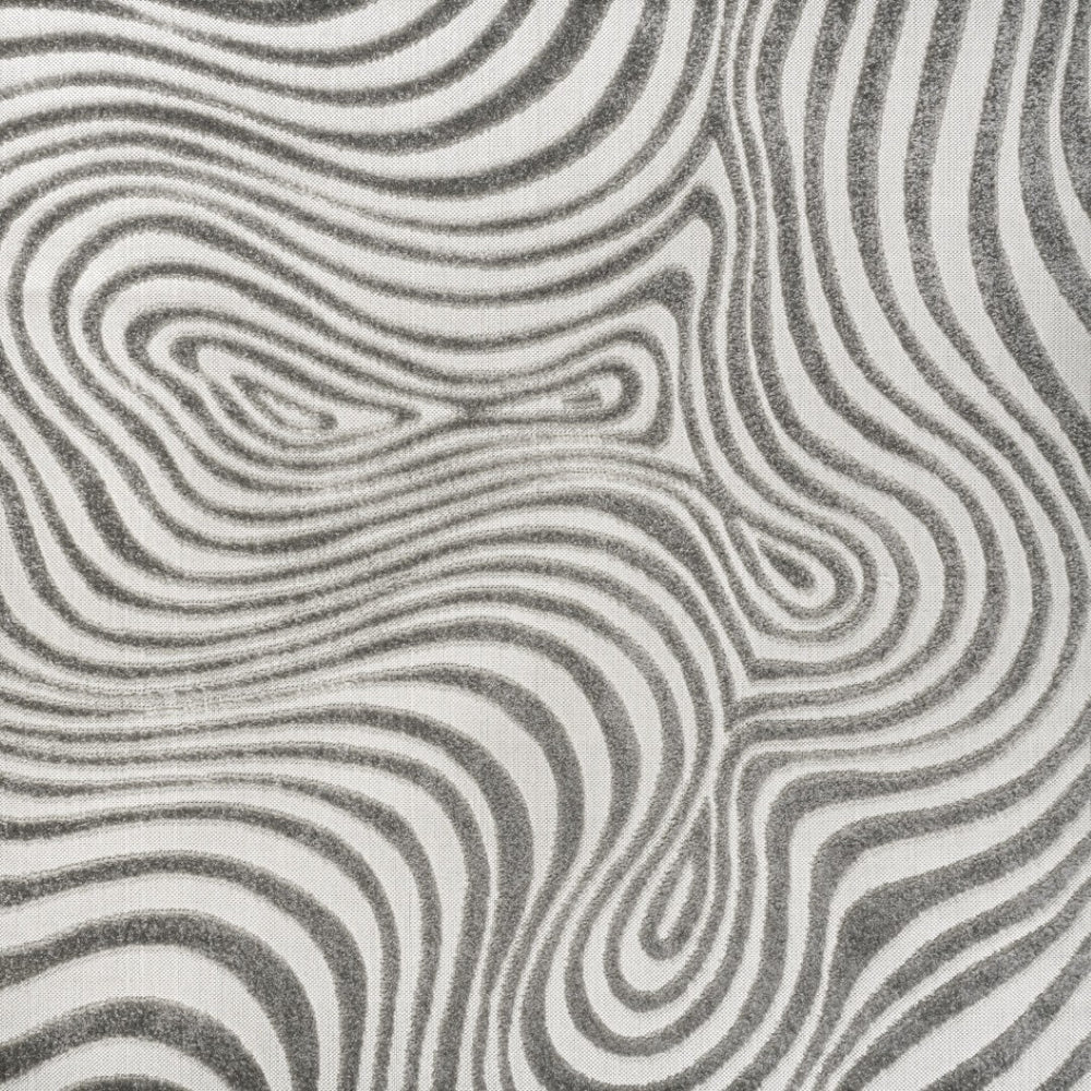 HomeRoots 5' Gray and Ivory Abstract Square Area Rug - Stylish Indoor/Outdoor Design, Durable & Easy to Maintain 704104