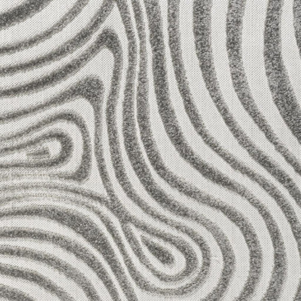HomeRoots 5' Gray and Ivory Abstract Square Area Rug - Stylish Indoor/Outdoor Design, Durable & Easy to Maintain 704104