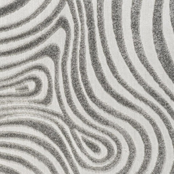 HomeRoots 5' Gray and Ivory Abstract Square Area Rug - Stylish Indoor/Outdoor Design, Durable & Easy to Maintain 704104