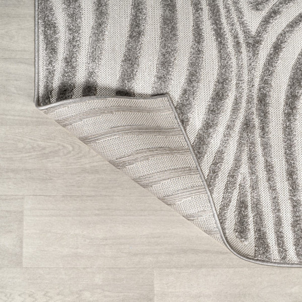 HomeRoots 6' Gray and Ivory Square Abstract Area Rug - Modern Indoor/Outdoor Design for Stylish Spaces 704107