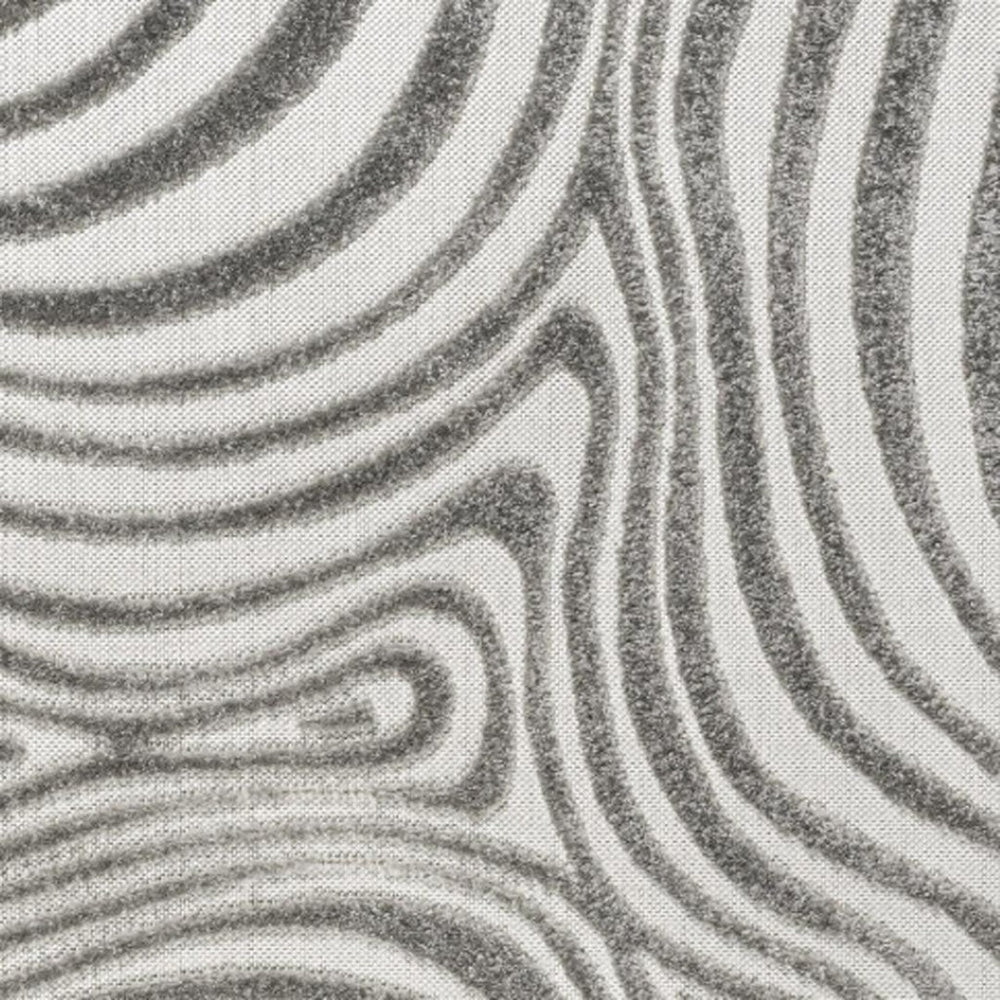 HomeRoots 6' Gray and Ivory Square Abstract Area Rug - Modern Indoor/Outdoor Design for Stylish Spaces 704107