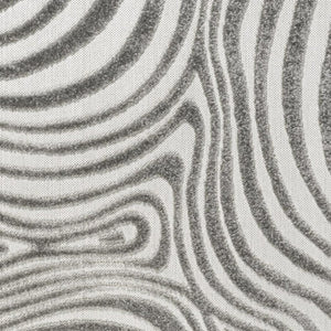 HomeRoots 6' Gray and Ivory Square Abstract Area Rug - Modern Indoor/Outdoor Design for Stylish Spaces 704107