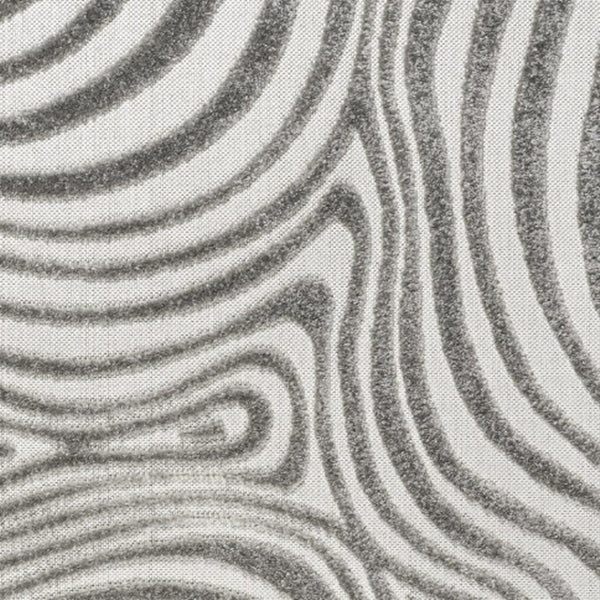 HomeRoots 6' Gray and Ivory Square Abstract Area Rug - Modern Indoor/Outdoor Design for Stylish Spaces 704107