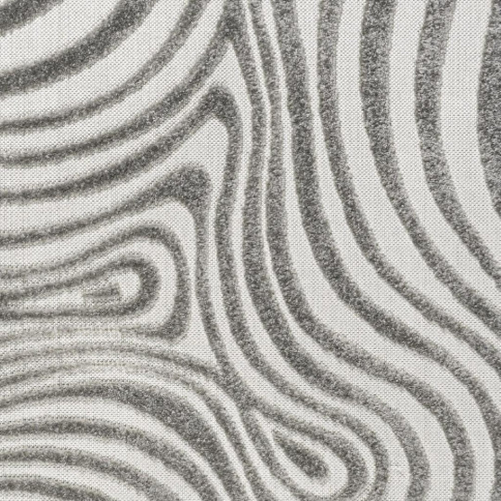 HomeRoots 7' Gray and Ivory Square Abstract Area Rug - Stylish, Durable, Indoor/Outdoor, Geometric Design 704109