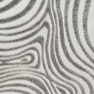 HomeRoots 8' Gray and Ivory Square Abstract Area Rug - Modern Indoor/Outdoor Design, Durable & Easy Care 704111