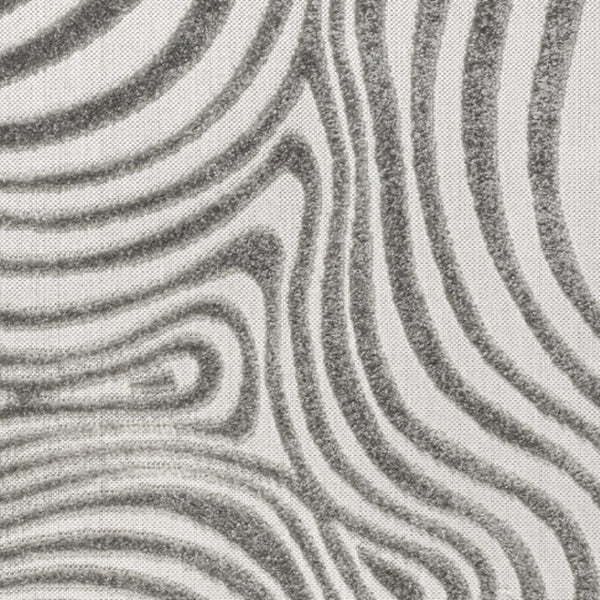HomeRoots 8' Gray and Ivory Square Abstract Area Rug - Modern Indoor/Outdoor Design, Durable & Easy Care 704111