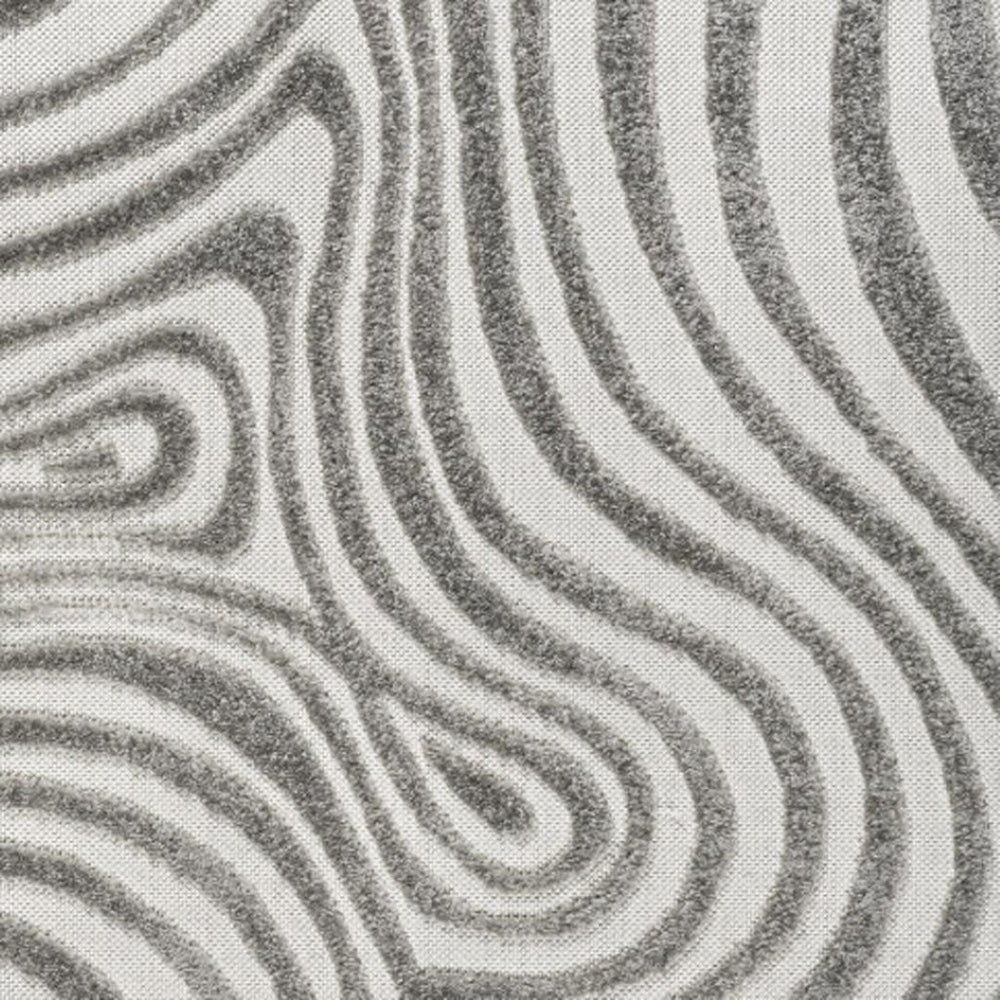HomeRoots 9' Gray and Ivory Square Abstract Area Rug – Modern Design for Indoor & Outdoor Spaces, Easy Care! 704114