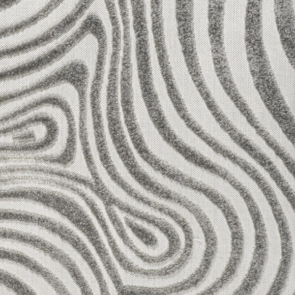 HomeRoots 9' Gray and Ivory Square Abstract Area Rug – Modern Design for Indoor & Outdoor Spaces, Easy Care! 704114