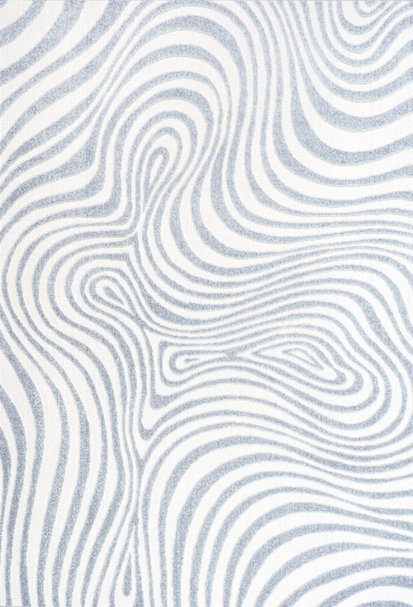 HomeRoots 12' X 15' Light Blue Ivory Abstract Area Rug - Stylish Indoor/Outdoor Design, Durable & Easy Care 704117