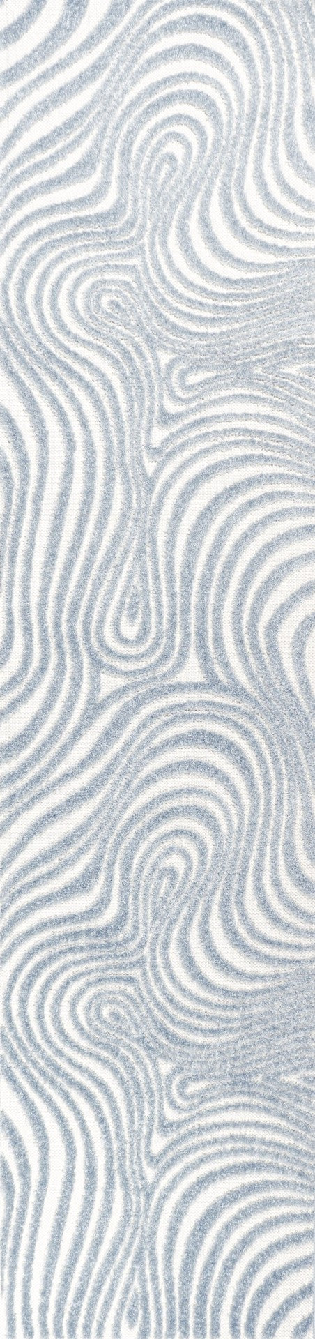 HomeRoots 10' Light Blue and Ivory Abstract Runner Rug – Stylish Indoor/Outdoor Design for Coastal Elegance 704119