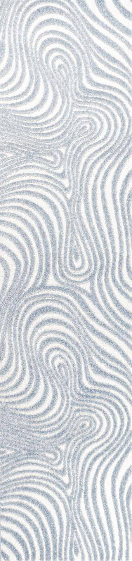 HomeRoots 10' Light Blue and Ivory Abstract Runner Rug – Stylish Indoor/Outdoor Design for Coastal Elegance 704119