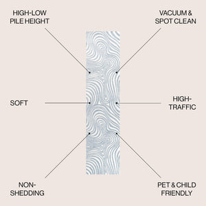 HomeRoots 10' Light Blue and Ivory Abstract Runner Rug – Stylish Indoor/Outdoor Design for Coastal Elegance 704119